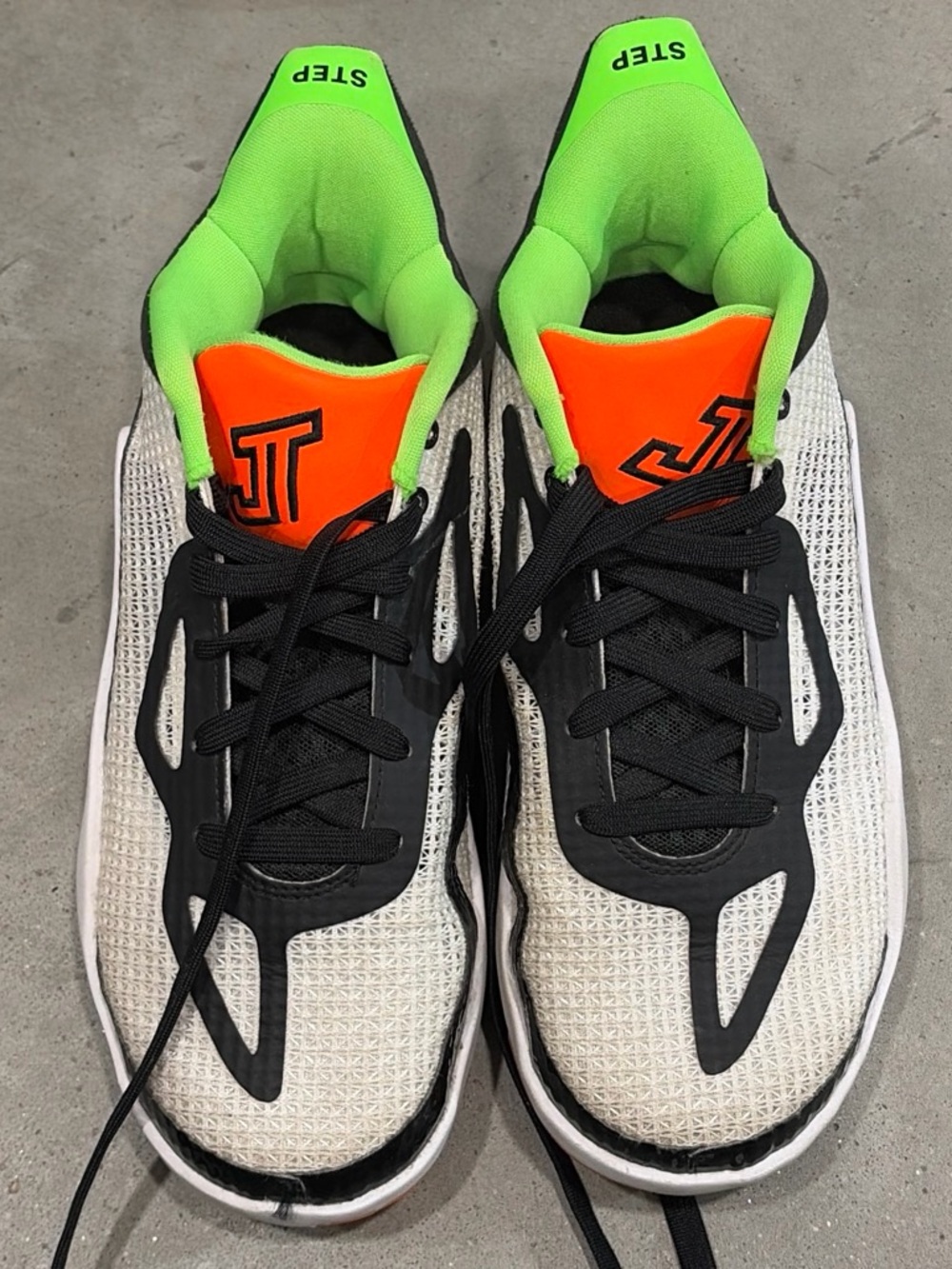 Jordan Kids Sneakers - White, Black, Neon Green & Orange